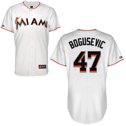 Brian Bogusevic #47 Youth Baseball Jersey-Miami Marlins Authentic Home White Cool Base MLB Jersey